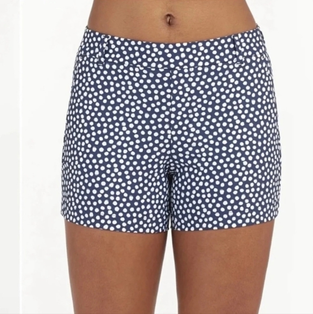 NWT SPANX Navy Blue & White Polka Dot Sunshine Shorts size Large